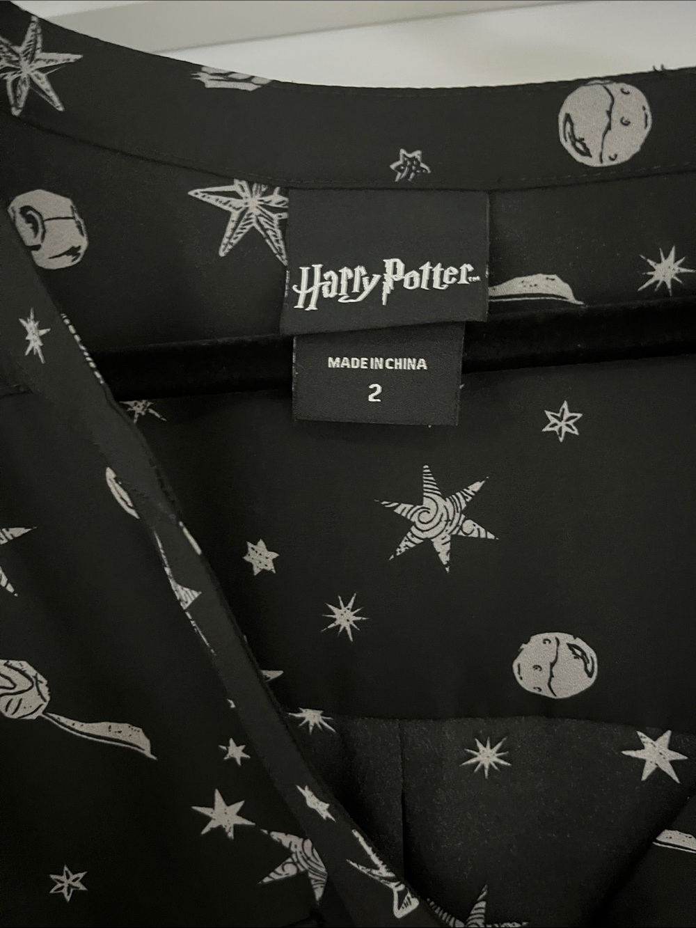 Torrid Harry Potter Harper Black Blouse with White Celestial Motif - Picture 2 of 2